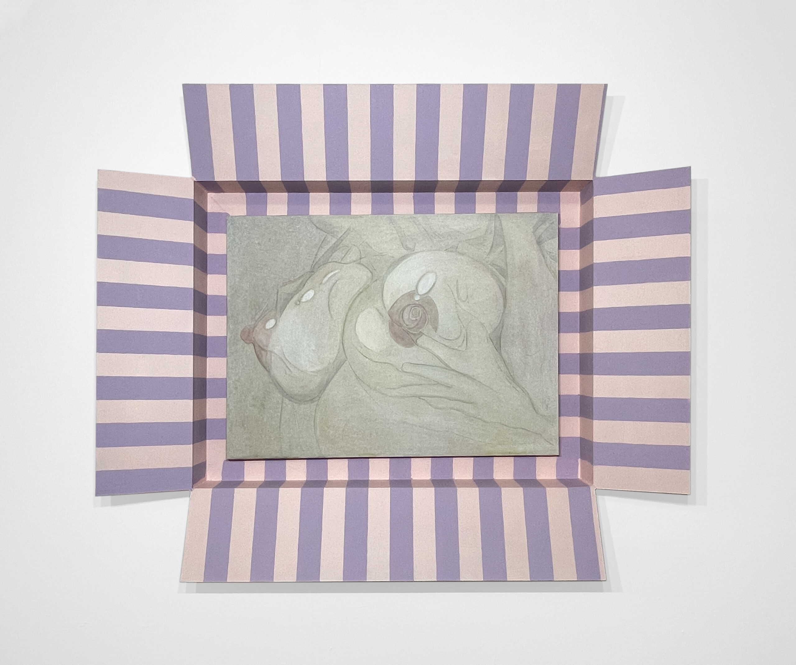 Bruised Breast, Watercolor on Canvas, 58 x 80 cm, framed 106 x 129 cm, 2023, 4.000€