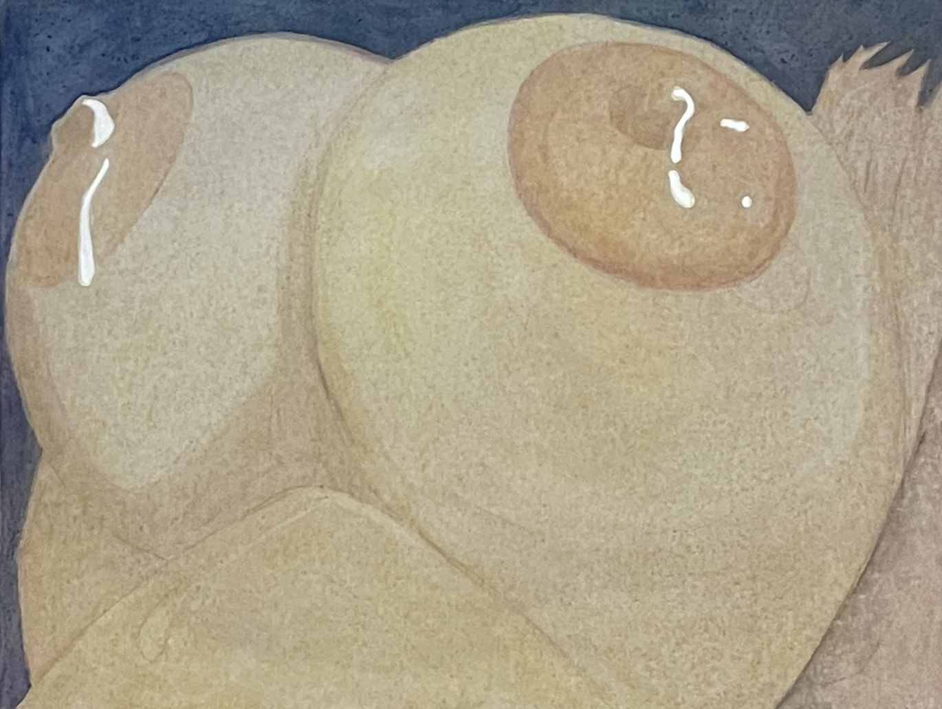 Busty Rack, Watercolor on Canvas, 30 x 40 cm, framed 61 x 71 cm, 2023, 1.800€, unframed