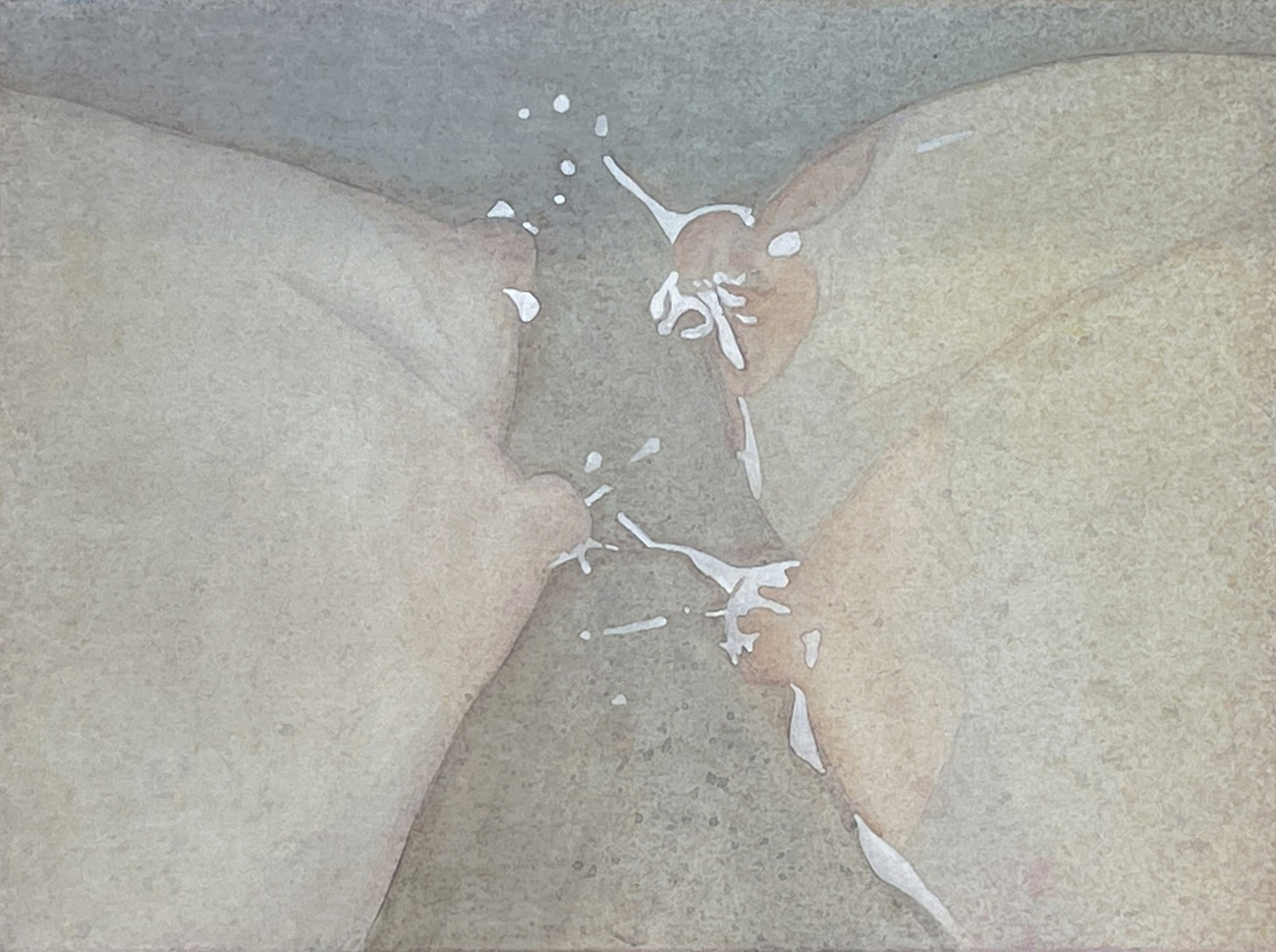 Double, Watercolor on Canvas, 30 x 40 cm, framed 61 x 71 cm, 2023, 1.800€, unframed