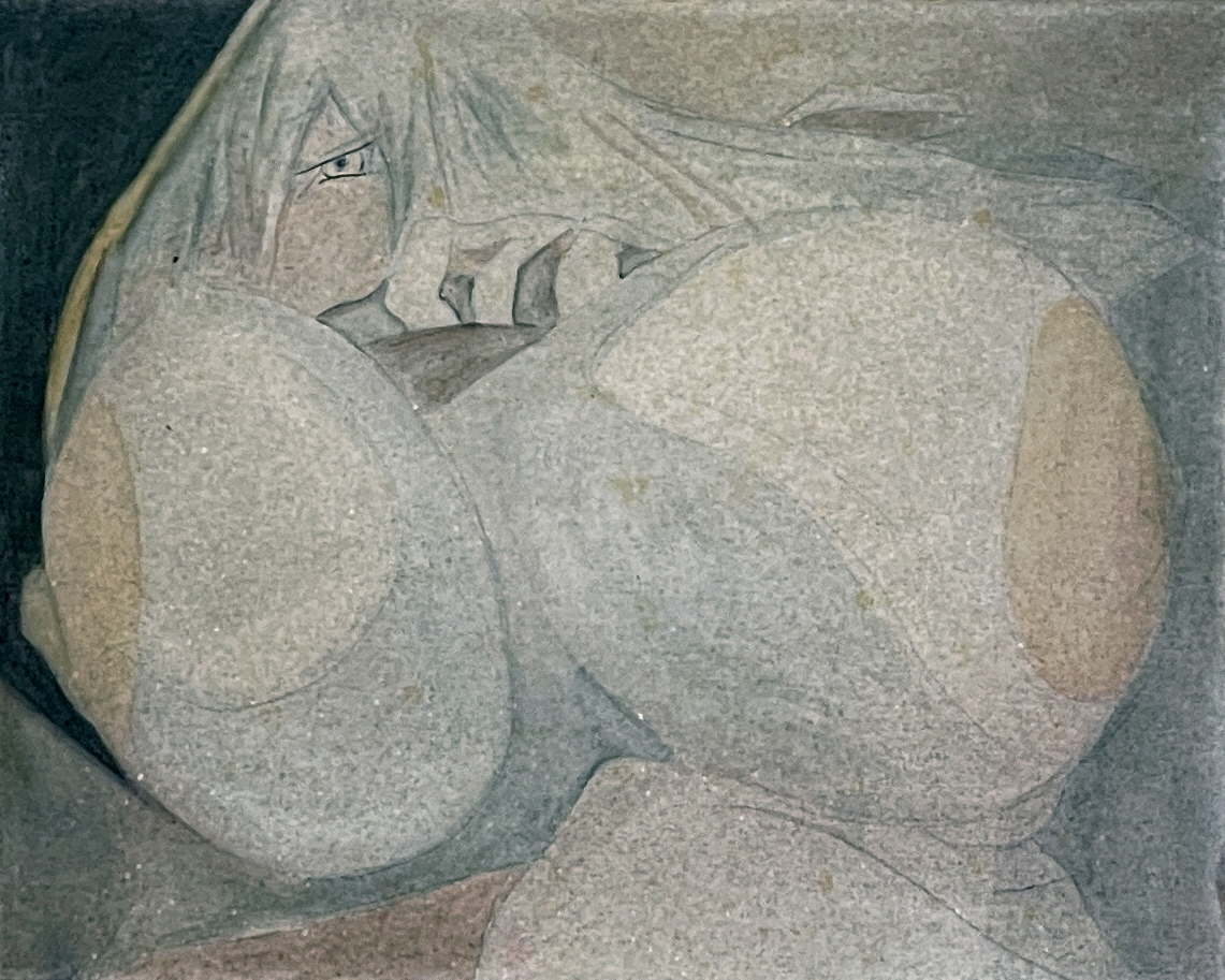 Dreaming, Watercolor on Canvas, 24 x 30 cm, framed 47,5 x 54,5 cm, 2023, 1.200€, unframed