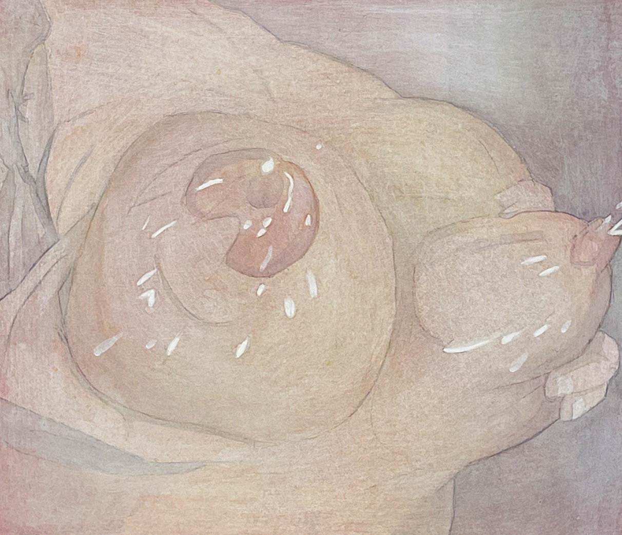 Squeezy Splash, Watercolor on Canvas, 41 x 51 cm, framed 83x 92 cm, 2023, 2.500€, unframed