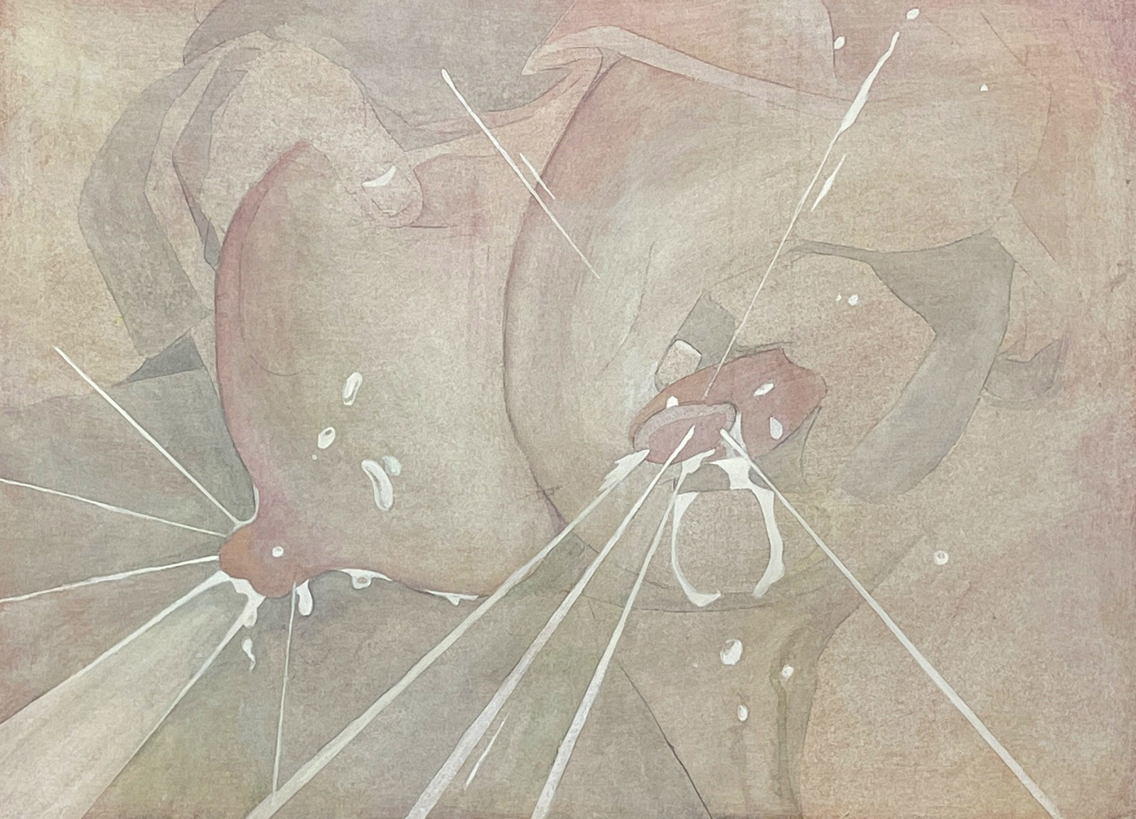 Super Splash, Watercolor on Canvas, 58 x 80 cm, framed 106 x 129 cm, 2023, 4.000€, unframed