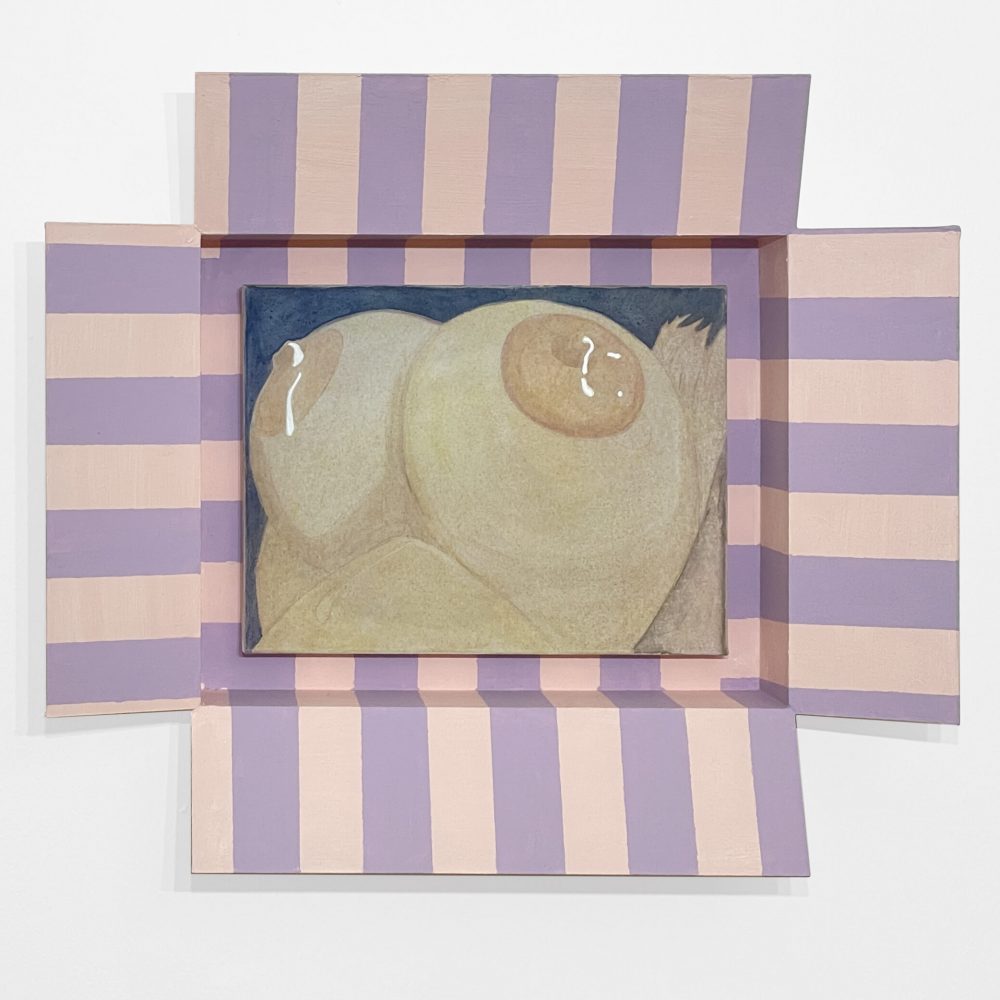 Busty Rack, Watercolor on Canvas, 30 x 40 cm, framed 61 x 71 cm, 2023, 1.800€