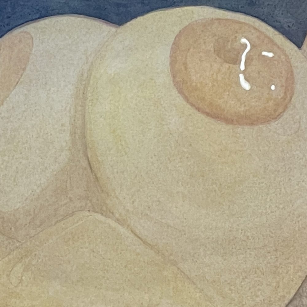 Busty Rack, Watercolor on Canvas, 30 x 40 cm, framed 61 x 71 cm, 2023, 1.800€, unframed