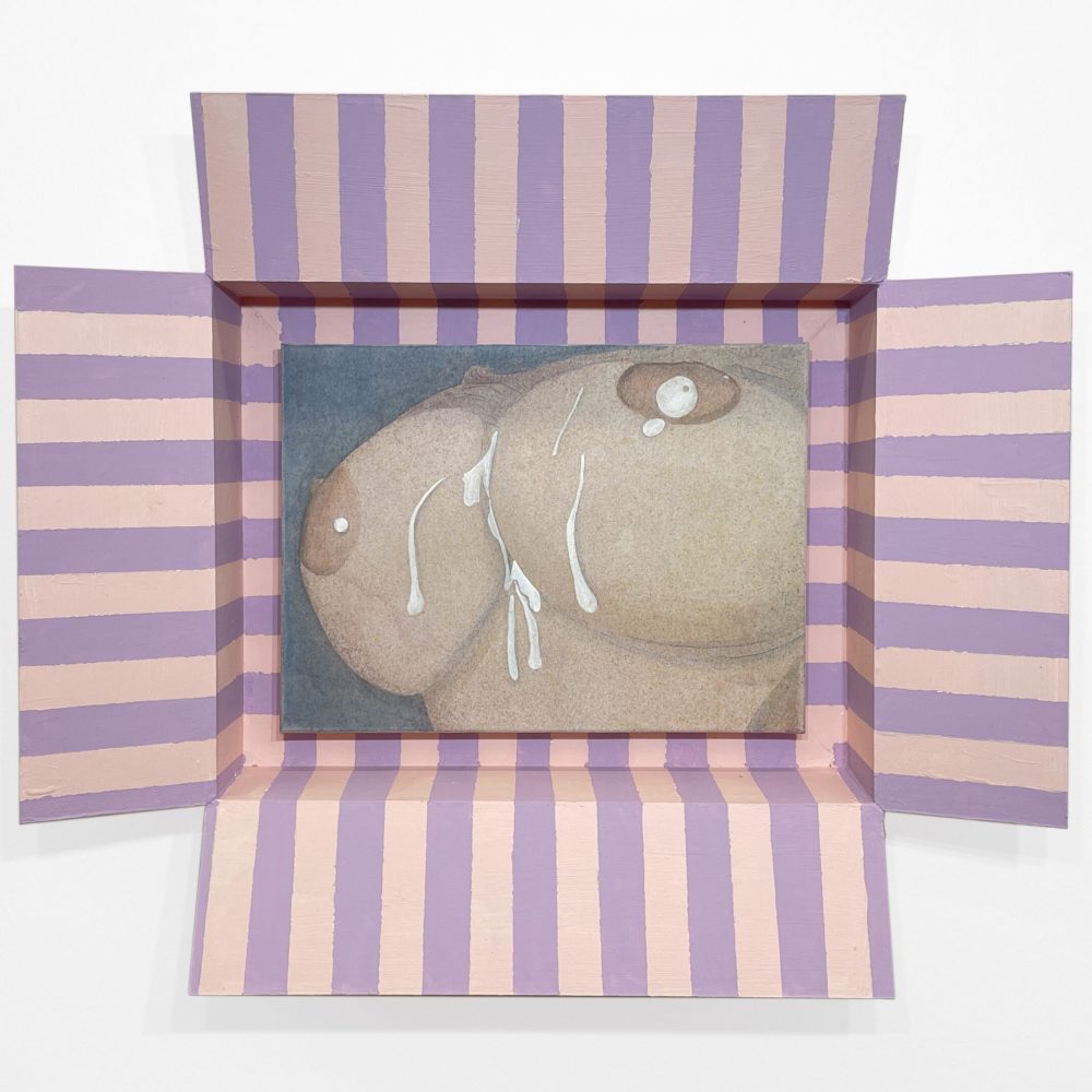 Busty, Watercolor on Canvas, 30 x 40 cm, framed 61 x 71 cm, 2023, 1.800€