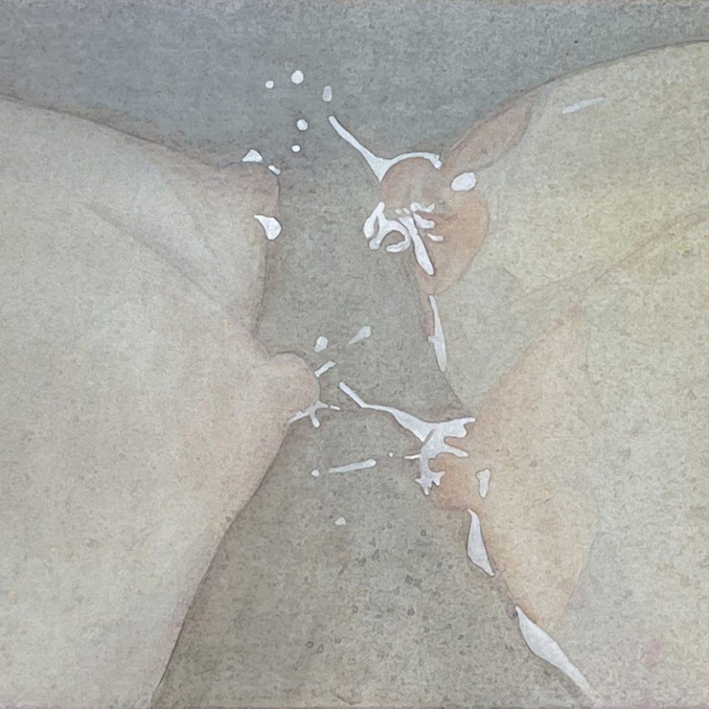 Double, Watercolor on Canvas, 30 x 40 cm, framed 61 x 71 cm, 2023, 1.800€, unframed