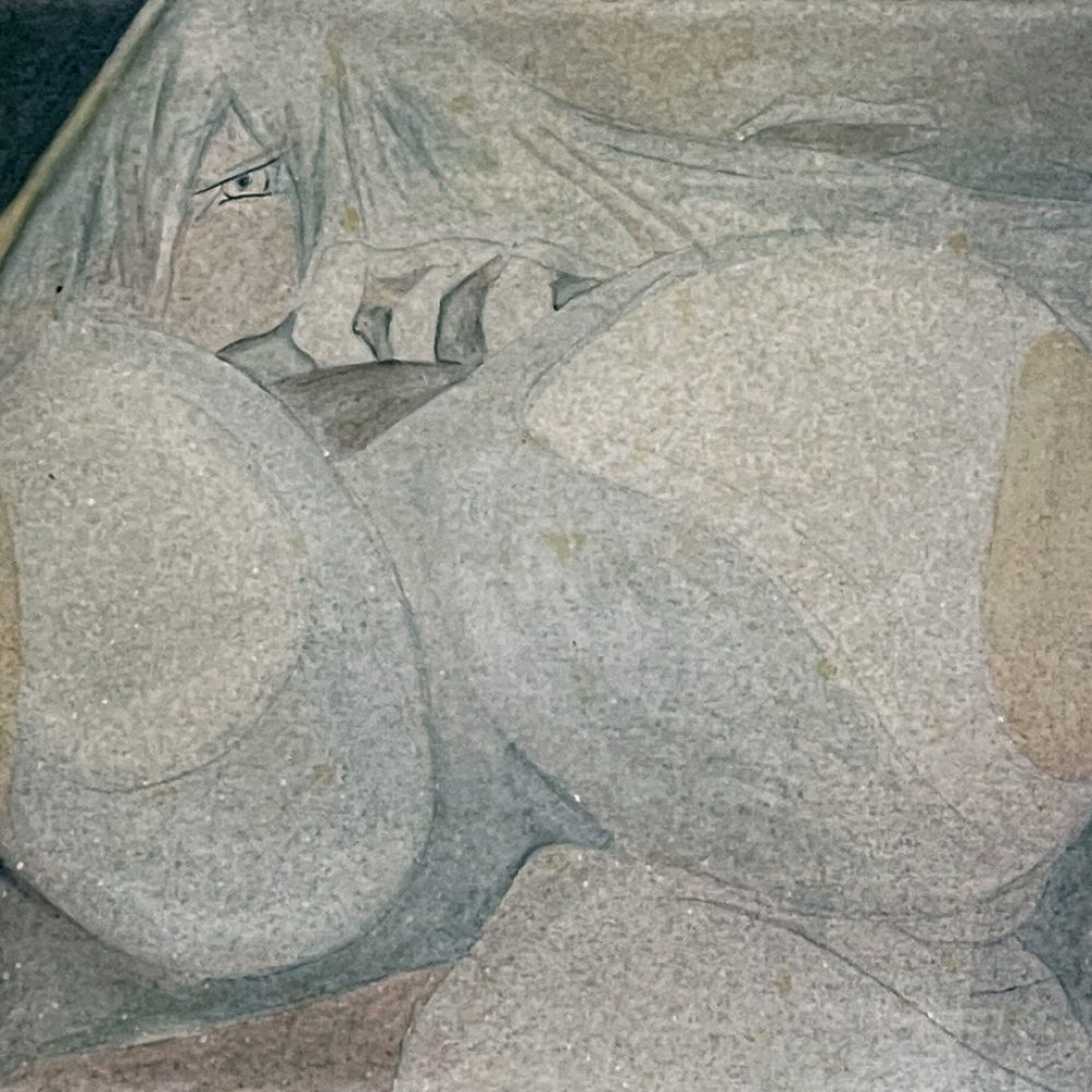 Dreaming, Watercolor on Canvas, 24 x 30 cm, framed 47,5 x 54,5 cm, 2023, 1.200€, unframed