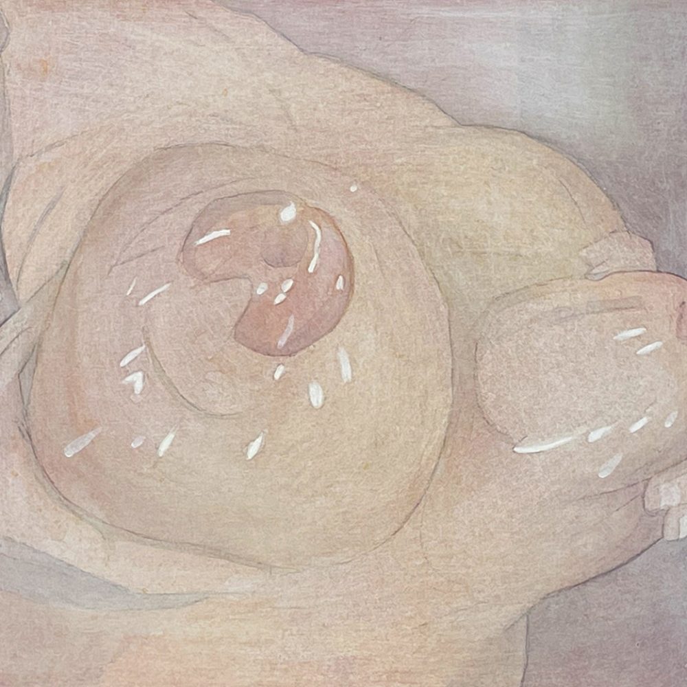 Squeezy Splash, Watercolor on Canvas, 41 x 51 cm, framed 83x 92 cm, 2023, 2.500€, unframed