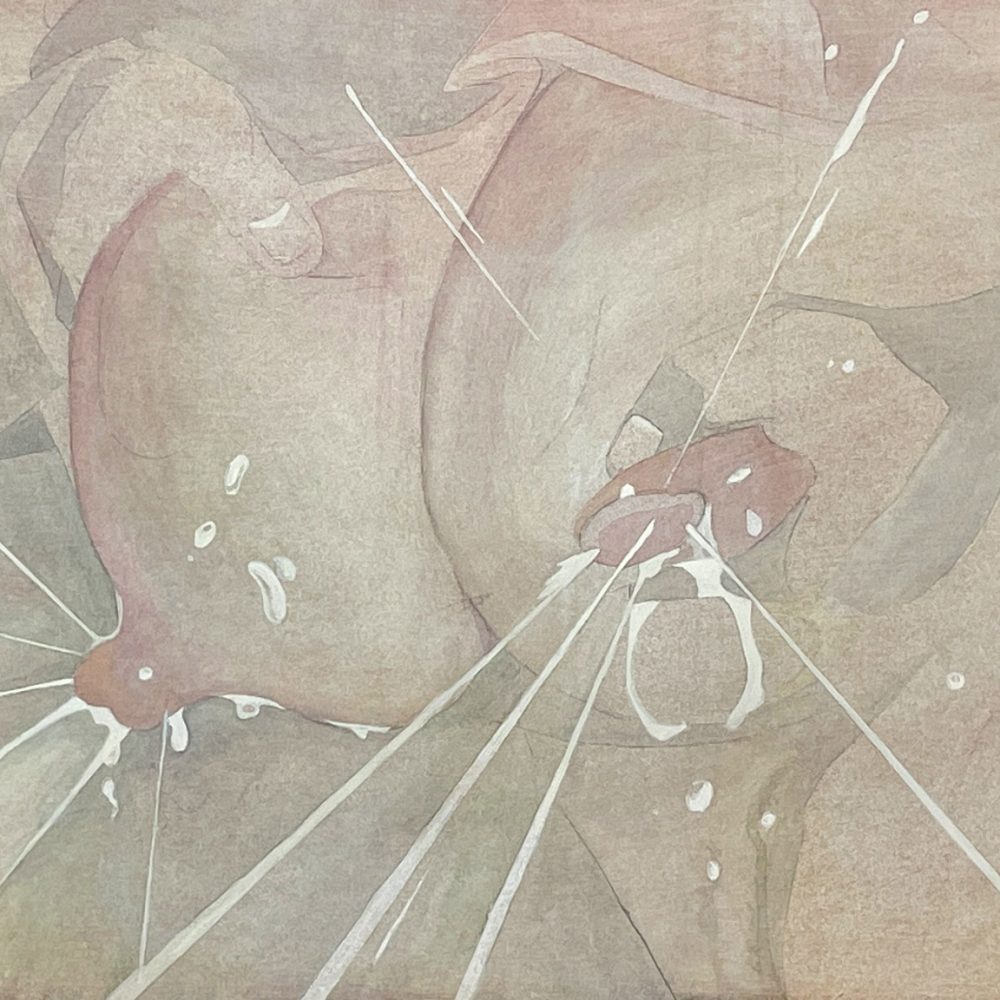 Super Splash, Watercolor on Canvas, 58 x 80 cm, framed 106 x 129 cm, 2023, 4.000€, unframed